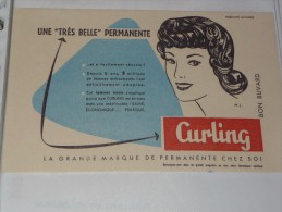 BUVARD Publicitaire  BLOTTING PAPER   Coiffure CURLING - Parfum & Cosmetica