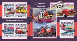 Mozambico 2015, Special Transport, Elicopter, Boats, Cars, 4val +BF - First Aid