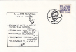 33855- ALBERT SCHWEITZER, DOCTOR, SPECIAL COVER, 1995, ROMANIA - Albert Schweitzer