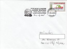 33860- ALBERT EINSTEIN, SPECIAL POSTMARK ON COVER, 2004, ROMANIA - Albert Einstein