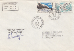 33869- WEDDELL SEAL, ANTARCTIC TERN, ANTARCTIC WILDLIFE, STAMPS ON COVER, 1976, T.A.A.F. - Faune Antarctique