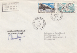 33869- WEDDELL SEAL, ANTARCTIC TERN, ANTARCTIC WILDLIFE, STAMPS ON COVER, 1976, T.A.A.F. - Antarctische Fauna