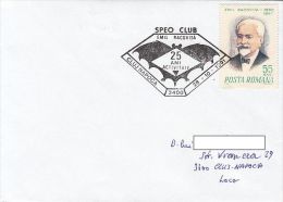 33891- BATS, EMIL RACOVITA, SPELEOLOGY, SPECIAL POSTMARK AND STAMP ON COVER, 1991, ROMANIA - Bats