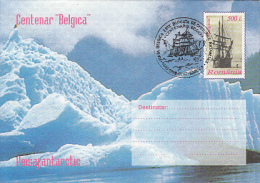 33947- BELGICA ANTARCTIC EXPEDITION, SHIP, COVER STATIONERY, 1998, ROMANIA - Spedizioni Antartiche