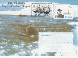 33948- BELGICA ANTARCTIC EXPEDITION, SHIP, A. DE GERLACHE, WHALE, COVER STATIONERY, 1998, ROMANIA - Antarctic Expeditions