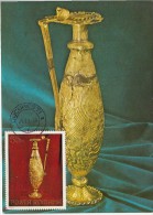 34000- PIETROASA TREASURE, GOLD PITCHER, ARCHAEOLOGY, MAXIMUM CARD, 1973, ROMANIA - Archäologie