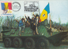 34036- ROMANIAN 1989 REVOLUTION, ARMY VEHICLE, MAXIMUM CARD, 1990, ROMANIA - Tarjetas – Máximo