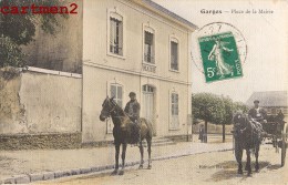 GARGES PLACE DE LA MAIRIE ANIMEE ATTELAGE CARTE TOILEE 95 VAL D'OISE - Garges Les Gonesses