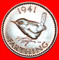 ★WREN: UNITED KINGDOM★ FARTHING 1941! MINT LUSTER! LOW START★NO RESERVE! GEORGE VI (1937-1952) - B. 1 Farthing