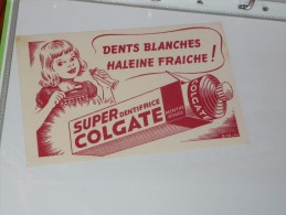 BUVARD Publicitaire  BLOTTING PAPER   Dentifrice Super Colgate - Perfume & Beauty