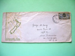 New Zealand 1946 FDC Cover To USA - Planes - Royal Air Force - Peace - Brieven En Documenten