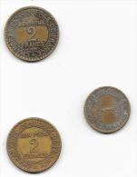 2 Pièces Bon Pour 2 Francs De 1922 Et 1923 Et 1 De 1 Franc - Chambre De Commerce Industrie De France - Monétaires / De Nécessité