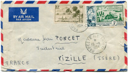 OCEANIE LETTRE PAR AVION DEPART PAPEETE ILE TAHITI 18-8-1954 POUR LA FRANCE - Covers & Documents