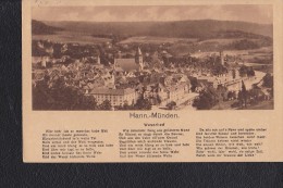 AK Ansichtskarte Von Hannoversch Münden Mit Weserlied Vom 7.5.28 Mit 5 Pfg Adler - Hannoversch Muenden