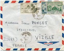 OCEANIE LETTRE PAR AVION DEPART VAITEPAUA 10-3-1955 ILE MAKATEA POUR LA FRANCE - Covers & Documents