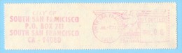 EMA METER STAMP FREISTEMPEL CUT USA 1971 SOUTH SAN FRANCISCO CITY - Automatenmarken [ATM]