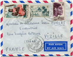 OCEANIE LETTRE PAR AVION DEPART OBLITERATION 1er JOUR PAPEETE 24 SEPTEMBRE 1953 POUR LA FRANCE (GAUGUIN) - Brieven En Documenten