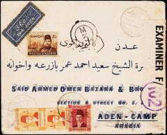 1944. 2x 1 M + 5 + 40 M To ADEN-CAMP ARABIA. CAIRO 27 JLY 1944 + ADEN CAMP 2 AUG 44. OP... (Michel: 254) - JF181660 - Storia Postale