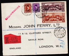 1937. ANGLO-EGYPTIAN TREATY 5 M + 15 M REC CAIRO R.D.G. 21 JA 37. To London.  (Michel: 220-221) - JF181657 - Storia Postale