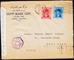 1941. 2 + 20 M. CAIRO 13 Jne 41. Postal Censor. To New York, USA. (Michel: 224 + 232) - JF181687 - Storia Postale