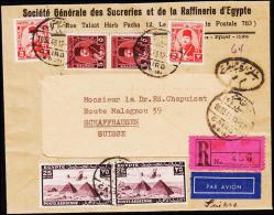 1949. REC. CAIRO 10 SE 49. 2x 2 + 2x 5 + 2x 25 M. To Schweiz.  (Michel: 263) - JF181673 - Storia Postale