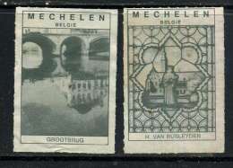 Belgique 2 Vignettes Mechelen (Grootebrug, H. Van Busleyden) - Erinnophilie - Reklamemarken