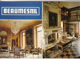 27 - BEAUMESNIL - Le Château - 2 Vues : Vues D Intérieur : Le Grand Salon, La Salle à Manger - Beaumesnil
