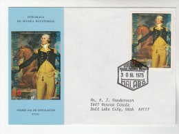 1975 EQUATORIAL GUINEA FDC Stamps US Bicentennial  Horse George Washington On Trenton Battlefield Cover Independence - Indépendance USA