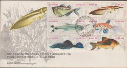 O) 1988 BRAZIL, PISCICULTURE,   AQUARIUM, FRESHWATER FISH, FDC XF - FDC