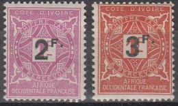 Côte D'Ivoire 1927 Michel Taxe 17 - 18 Neuf ** Cote (2001) 8.00 € Chiffre Au Milieu - Neufs