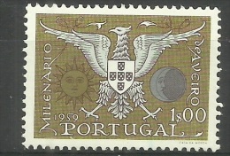 Portugal - 1959 Aviero 1000 Years 1e MNH  **  Sc 844 - Unused Stamps