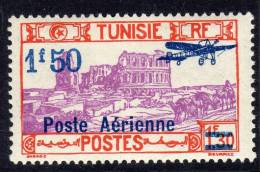 Tunisie P.A.  N° 10  X  1 F. 50 Sur 1 F. 30 Rouge-orange Et Violet Trace De Charnière Sinon TB - Luchtpost