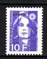 Mayotte N° 41 XX  Marianne De Briat Surchargé Mayotte : 10 F. Violet   Sans Charnière TB - Autres & Non Classés