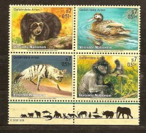 Nations Unies Wien Vienne 2001 Yvertn° 342-45 *** MNH Neuf Cote 9,60 Euro Faune Fauna - Unused Stamps