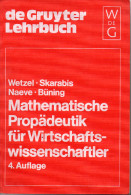 Mathematische Propadeutik Fur Wirtschaftswissenschaftler - 1981 - Livres Scolaires