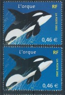 [12] Variété : N° 3487 L'orque Verte Au Lieu De Noire + Normal ** - Unused Stamps