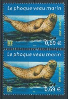 [12] Variété : N° 3488 Le Phoque Veau Marin Double-frappe Du Noir + Normal ** - Unused Stamps