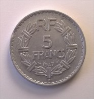 5 Francs LAVRILLIER - 1947 B - Alu - - J. 5 Francos