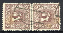 AUSTRIA 1909 Newspaper Stamp 20 Heller On Thin Paper Pair With Private Perforation.  ANK 160y  Cat. €48 - Periódicos