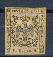 Modena 1853 Segnatasse Per Giornali N. 2 B. G. C. 9 Violetto Grigio MH Firmato Biondi Cat. € 1200 - Modena