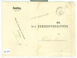 GESCHREVEN BRIEF Gelopen In 1890 Van LANGSTEMPEL NIEUW-BEIJERLAND Via ZUIDLAND Naar OUDENHOORN (10.124) - Lettres & Documents