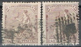 Sellos 40 Cts Alegoria Republica, Variedad Color , Num 136-136a º - Usati