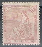 Sello 5 Cts Rosa, Alegoria Republica,  Num 132 * - Unused Stamps