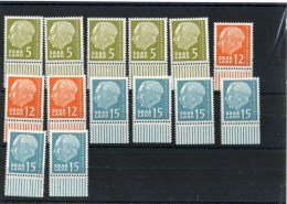 - SARRE 1957/59 . TIMBRES DE 1956/57 . NEUFS SANS CHARNIERE  . BORDS DE FEUILLE . - Neufs