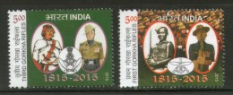 India 2015 1st & 3rd Regiment Gorkha Rifles Military 2v MNH - Unused Stamps