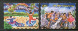 India 2015 Children´s Day Art Painting Rainbow Dance 2v MNH - Unused Stamps