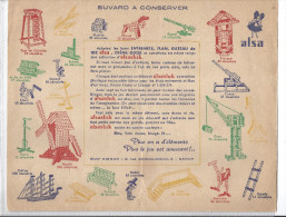 BUVARD ALSA Flan Entremets Riz Etb MOENCH NANCY Jeu De Construction Cheval Moulin A Vent Bateau Grue Canon Kiosque Robot - Collections, Lots & Series