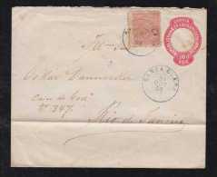 Brazil Brasil 1896 Uprated Stationery Cover SANTA CLARA MG To Rio De Janeiro - Storia Postale