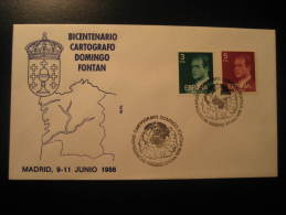 Madrid 1988 Cartografo Domingo Fontan Geography Mapping Maps Cartography Topography Map Cancel Cover Spain - Geography