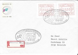 Lettre Avec Vignette D´affranchissement Tampon Brussel  Journée De L'Entier Postal 19.12.1982 - Altri & Non Classificati